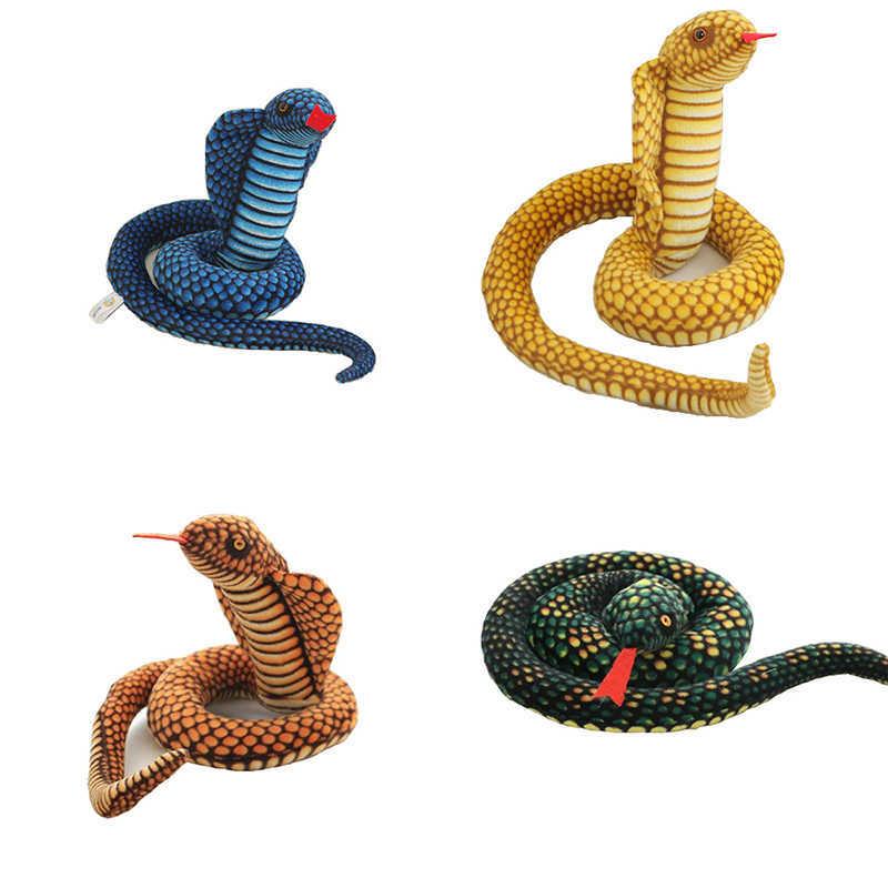 110cm simulation cobra and python snake plush toy soft hair twelve Zodiac toys children funny gifts children party toys WJ229 H0910 H1025