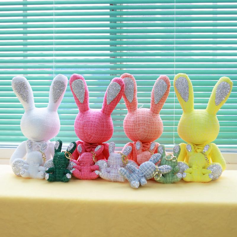 stuffed animals toy 15cm pendant keychain plush toy high quality cute rabbit bag pendants key chain wholesale