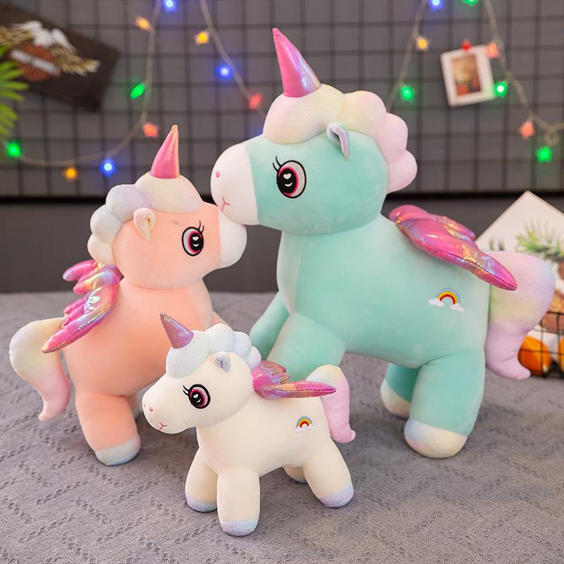 28cm Unicorn Plush Toys Cute Pink Green Stuffed Animals Soft Dolls Home Decoration Kids Toy Birthday Gifts High Quality