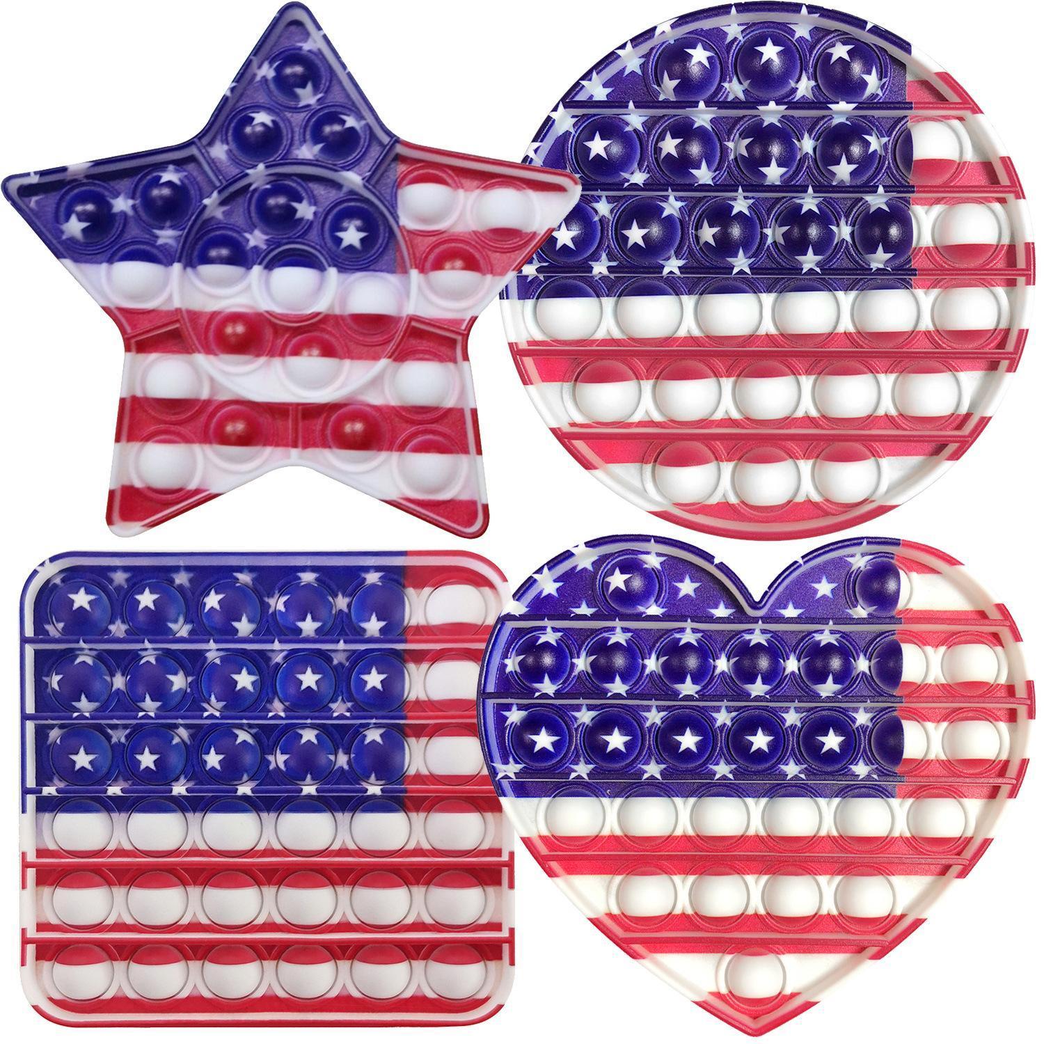 Decompression National Flag Finger Toy Fidget Bubble Puzzle Mental Arithmetic Board Game Interaction Toys