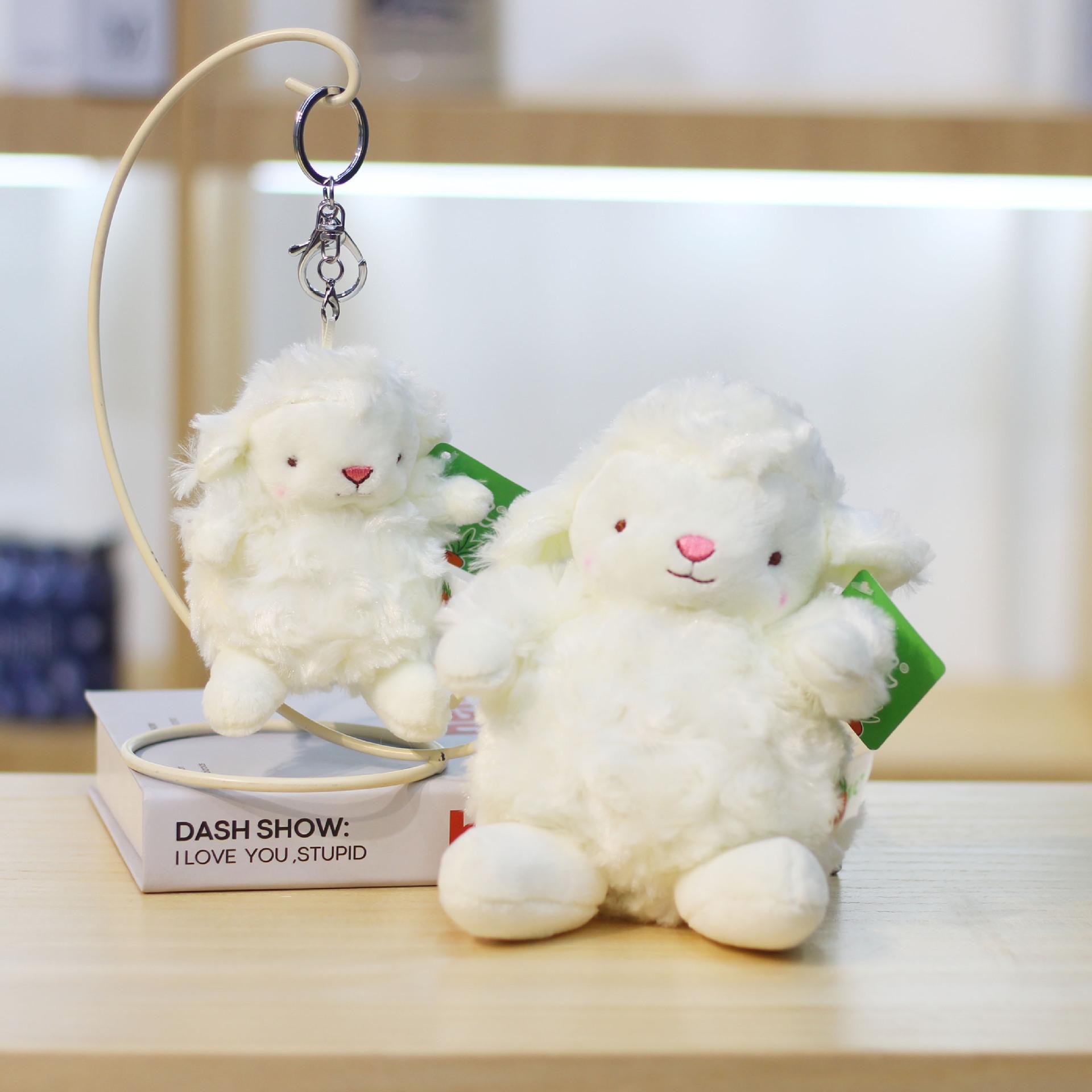 plush toy Cute lamb stuffed animal pendants keychain high quality doll bag pendants keyring gifts