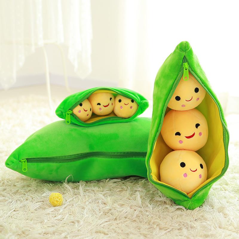 Edamame Plush Toys Cute Green Yellow Pea Stuffed Animals Soft Pillow Doll Home Decoration Birthday Gifts High Quality Wholesale 25cm 40cm