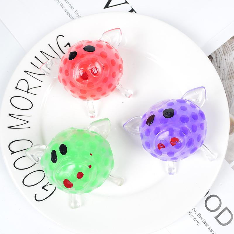 7cm Cute Cartton Pig Soft Beads Hand Fidget Toy Kids Gift Children s Pressure Release Antistress Squeeze Decompression