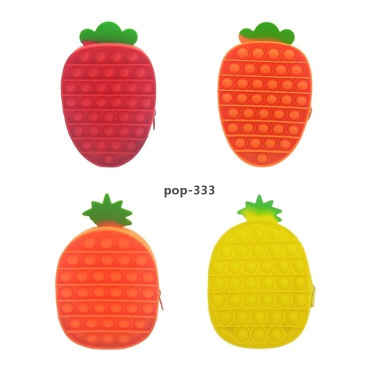 Fidget Toys Sensory Fashion Pineapple Carrot Storage Bag Push Bubble Rainbow Anti Stress Educational Children And Adults Decompression Toy
