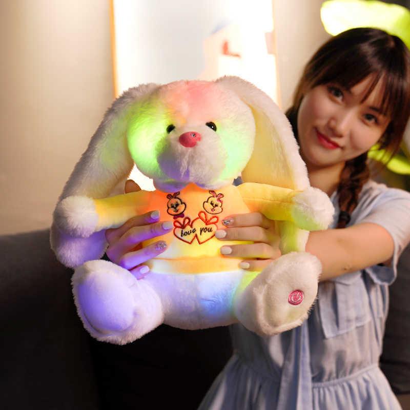 28cm Halloween Glowing Rabbit With Lamp Plush Toys Soft Stuffed Cute Animals Pillow Baby Doll Kids Girls Friends Birthday Gifts H1025