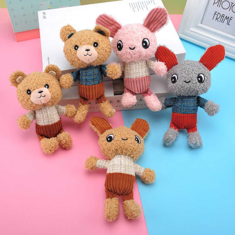 New Style Bear and Rabbit Plush Toy Key Pendant Backpack Accessories H1025
