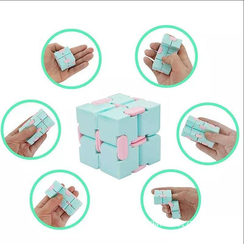 Decompression Toy Flip Pocket Unlimited Infinity Magic Cube Puzzle Fidget Stress Anxiety Relief Trending Funny Hand Game for Adults Child Christmas Gi