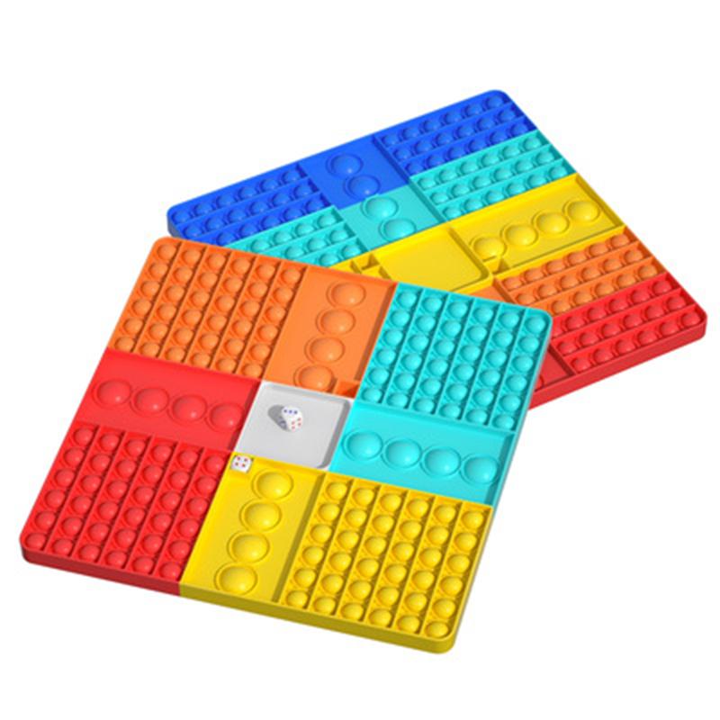 Decompression Fidget toy Reliver Stress Party Gifts Rainbow Silicone Push It Bubble Antistress Sensory Adult Kids Office School Squeeze Board Game Toy