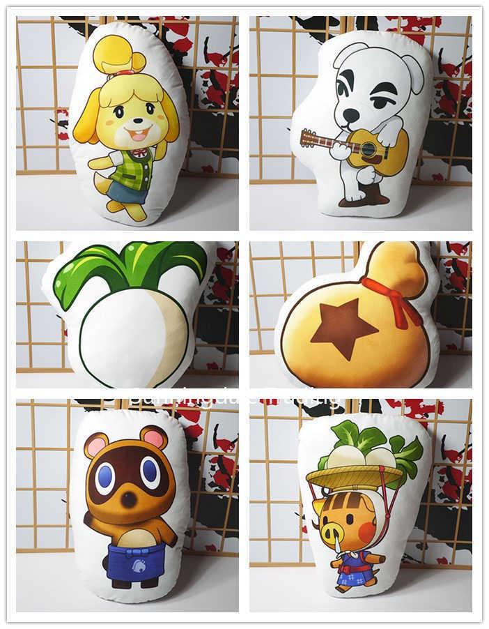 Animal Crossing Plush Toy New Horizons Tom Nook K.K. Cosplay Pillow Stuffed Doll Double Sided Pillowcase 40cm for Gift H0910 H1025