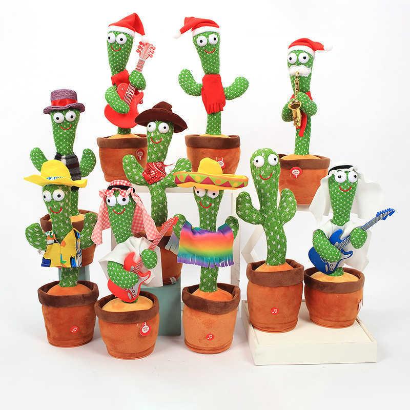 New Dancing Cactus Toys 120 Songs Electric Plush Toys Twisting Singing Bluetooth Novelty Music Luminescent Christmas Cactus Gift H0910 H1025