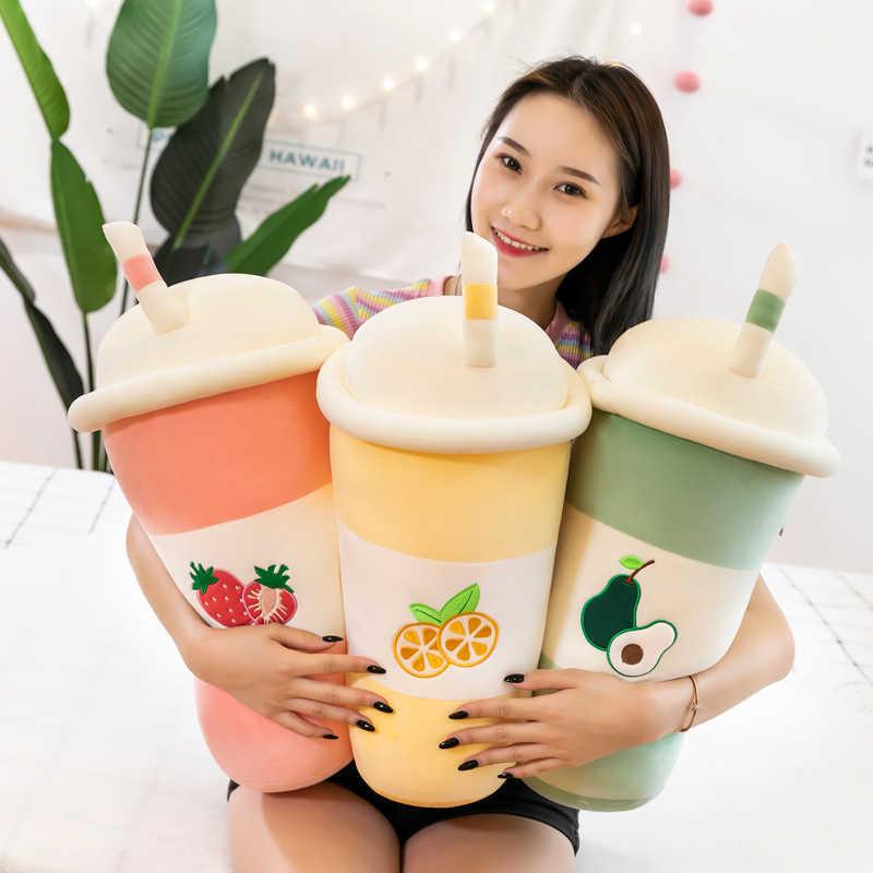 Soft Stuffed Doll Bubble Tea Plush Toy Boba Fruit Tea Cup Pillow Cushion Kids Christmas Birthday Gift H1025