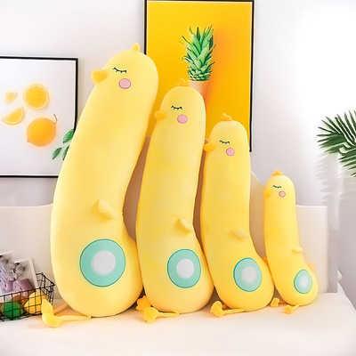 New net celebrity cute little yellow chicken pillow plush toy soft chick doll girl sleeping pillow H1025
