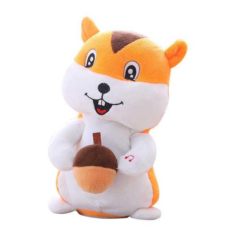 20cm electric talking singing dancing plush squirrel doll toy child sleeping cushion cute plush toy hamster baby companion doll H1025