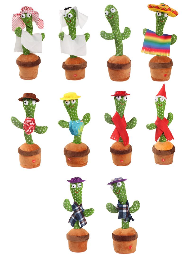 cute Dancing cactus doll plush toy Sing English Song Dance glow recording high quality stuffed toys for children education