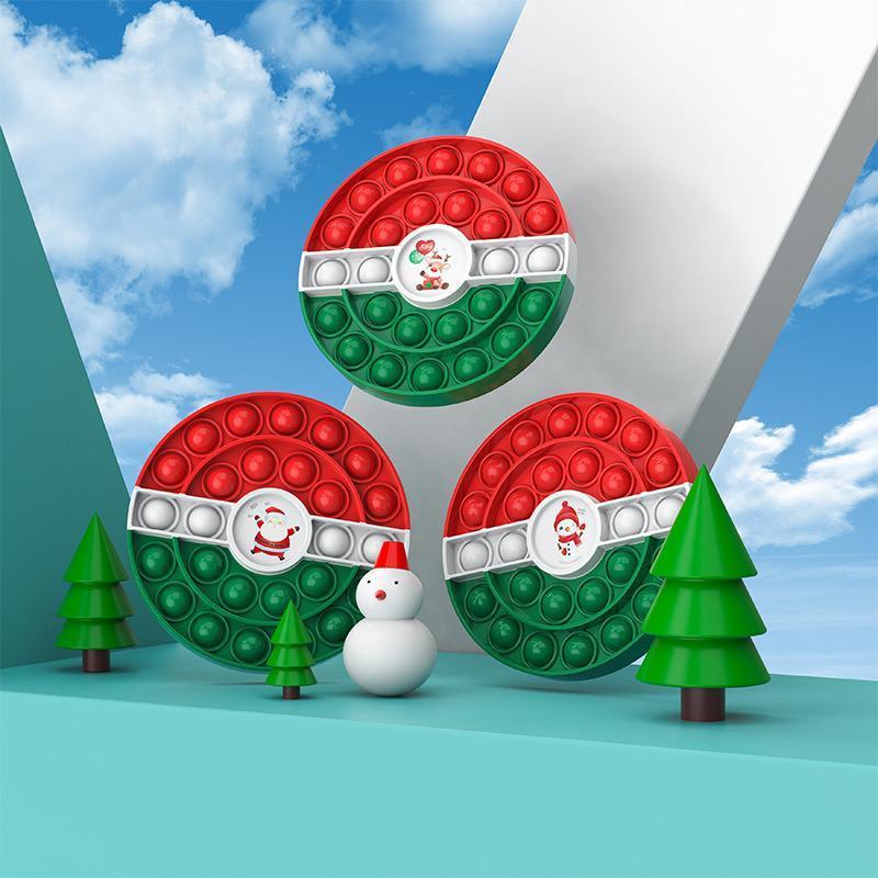 Fidget Christmas Toys Push Bubble Desktop Autism Needs Stress Reliever Decompression Sensory Squeeze Therapy Vent Toy Party Favor Adult Kid Funny Anti