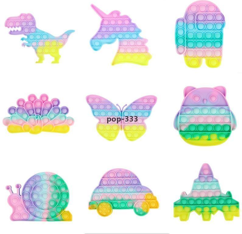 Decompression Toys Push its Fidget Colorful Different Shape Feature Bubble Fingertip Sensory Toy for Children Gifts