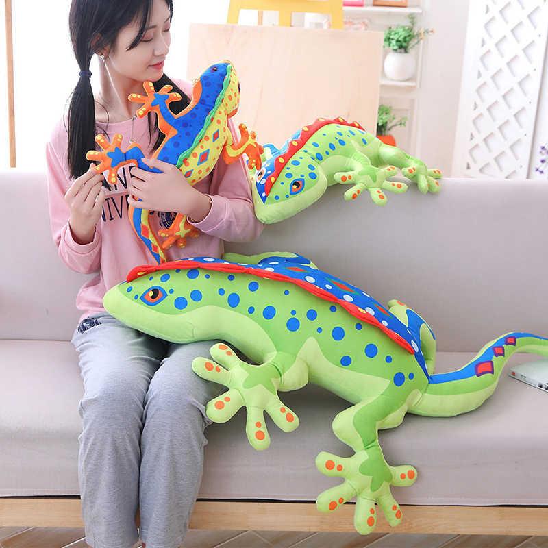 3D Gecko Plush Toy Soft Filled Plush Animal Chameleon Lizard Doll Pillow Cushion Kid Boy Girl Gift WJ302 H1025