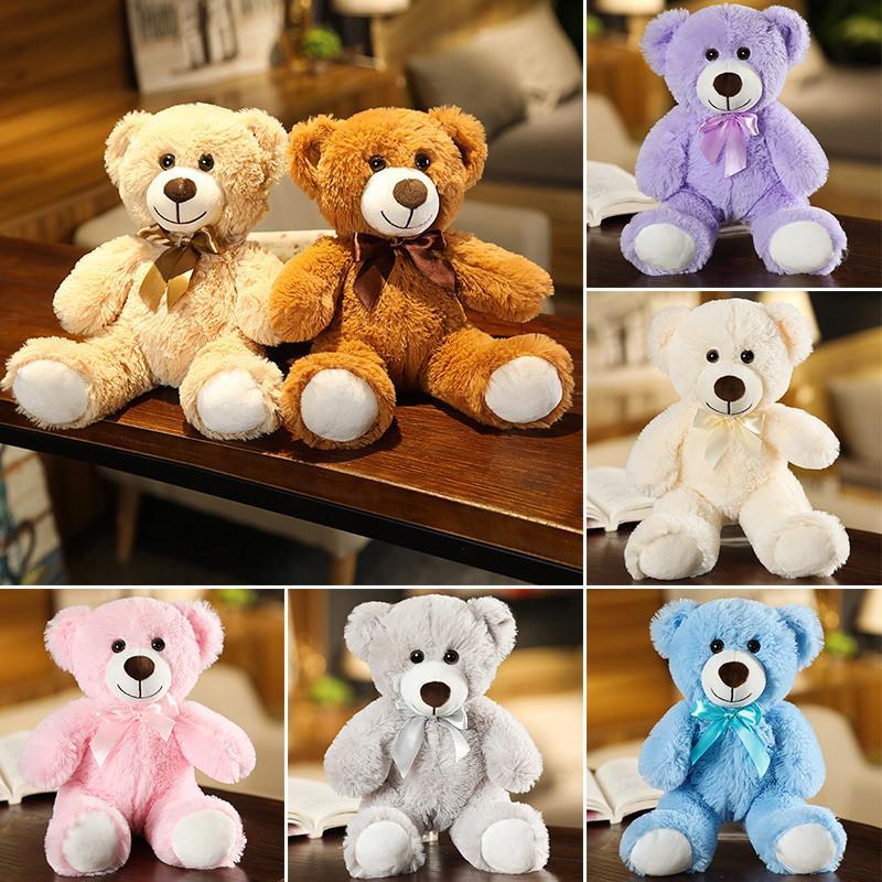 Plush doll small bow tie bear pillow cute seven-color teddy toy with catch Christmas Valentines Day childrens birthday party gift